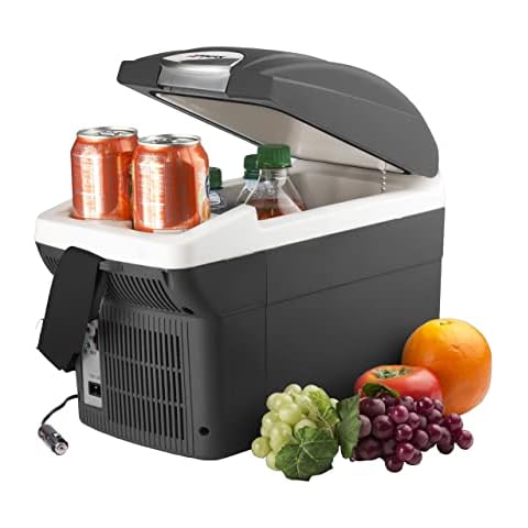 Wagan EL6206 12V 6 Quart Personal Thermoelectric, 6 Liter Capacity, Portable Electric Cooler Warmer with 12/24V DC, Small Fridge for Car, RV, and Camping Use, UL Listed Cover