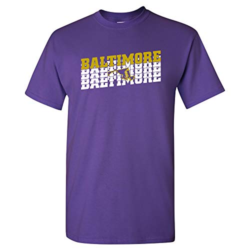Underground Printing Baltimore Retro Repeat Tee - SM - Purple