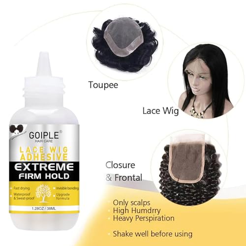 wig glue 128oz waterproof lace front adhsive for wigs with tools and hair wax stick lace adhesivewig glue removerwax stickedge control waxelastic bandhair dual drushwigs caps