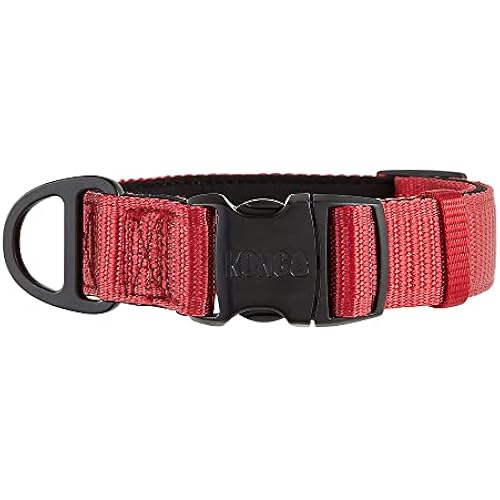 KONG Max HD Ultra Durable Neoprene Padded Dog Collar (Small, Red)
