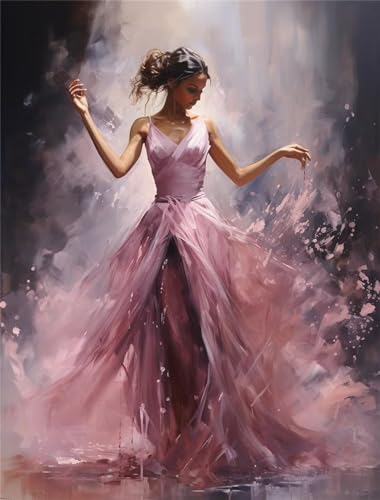 Diamond Painting Groß XXL Rosafarbene Frauen 100x132cm, 5D Tänzer Diamond Painting Erwachsene Groß,DIY Diamant Painting Bilder Groß Kunst Malerei für Zimmer Deko Wohnzimmer, Geschenke für Frauen