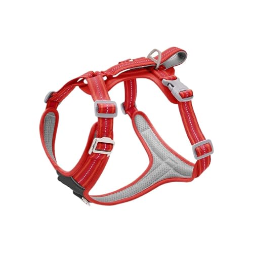 Pet Harness Shock Protection Comfortable Outdoor Dog Leash and Durable Chest and Back of The Big(Red,M)