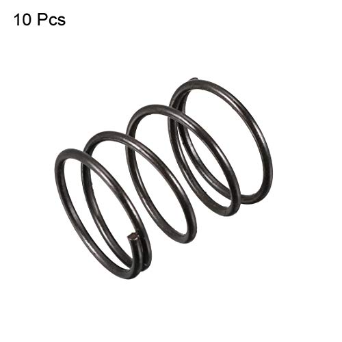 sourcing map 10Stk. Druckfeder Federstahl Spannfeder 1,2mm Drahtdmr. 17mm Außendmr. 20mm freie Länge schwarz