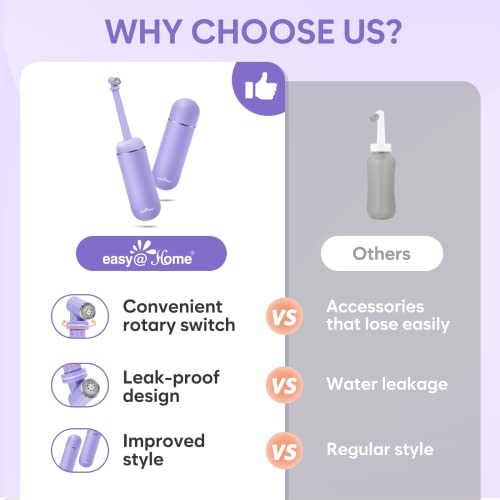Portable Peri Bottle For Postpartum & Perineal Care: Easy@Home Handheld Bidet Perfect For Personal Hygiene Cleaning & Travel Friendly | 380Ml Leakproof & Convenient Design | Epb-01 Purple #TOP2