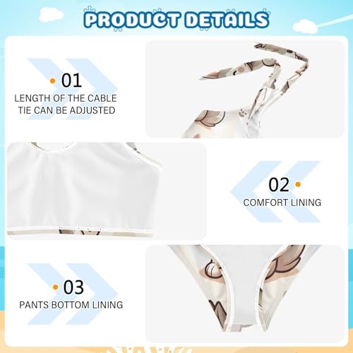 Girls' Bikini Set, Cute Wolf Kids Swimsuit 2 Pcs Beach Bathing Suit3