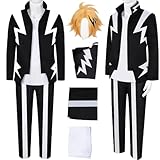 HUFEKA Kaminari Denki Cosplay Costume Denki Kaminari Outfit School Uniform Men with Wig