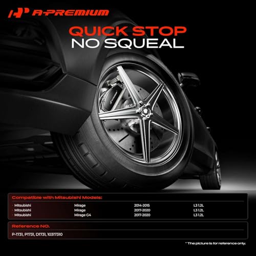 Image of A-Premium Front Ceramic Brake Pads Compatible with Mitsubishi