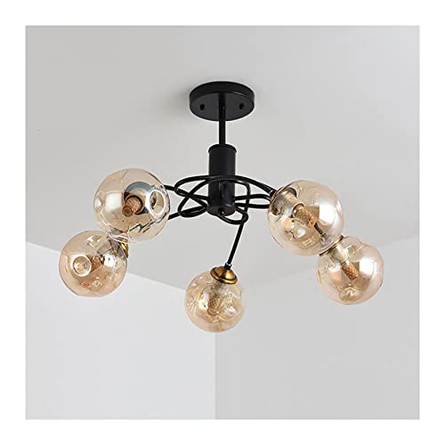 Plafond plafonnier Sputnik industriel 8 lampes or pour sublimer l'ambiance du couloir et du salon