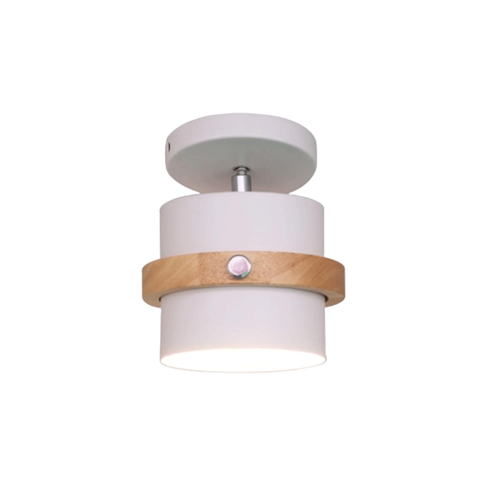 PLQWUJD Exquisite Chandelier Rotating Ceiling Light Fixture Cylinder Semi Flush Mount Lighting 3000k Ceiling Lamp LED Close to Ceiling Light Porch Chandelier(Wei�)