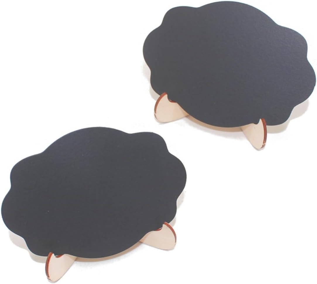 10pcs Cloud Pattern Mini Wooden Blackboard with Stand for Notes