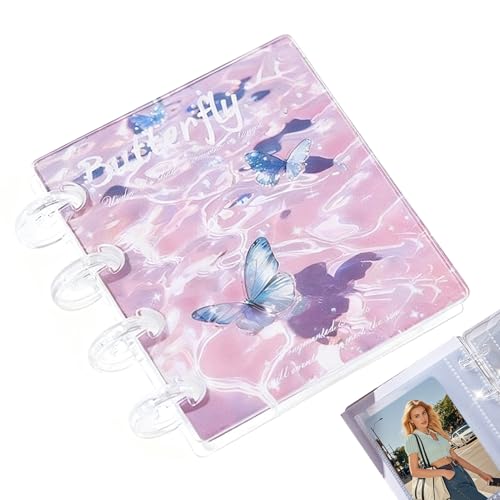 Genomskinlig Ringmapp För Dokument,Klistermärkes Anteckningsbok Med 20 Inre Sidor - Portabel Klistermärkesanteckningsbok - För Kort Kvitton Biljetter Studenter Lärare Kontorspersonal Projektledare Sko