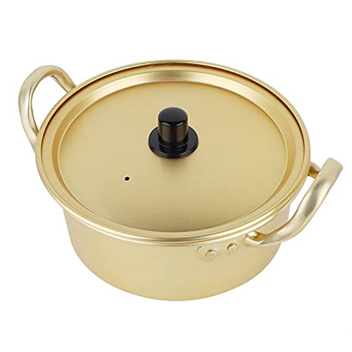 Lsaardth Koreanischer Ramen-Topf mit Deckel, Ramen-Nudelkochtopf Koreanischer Nudeltopf Instant-Nudelkochtopf Ramyun Hot Pot für koreanische Nudelsuppe Curry Pasta(16 cm/6.3 Inch) Cover