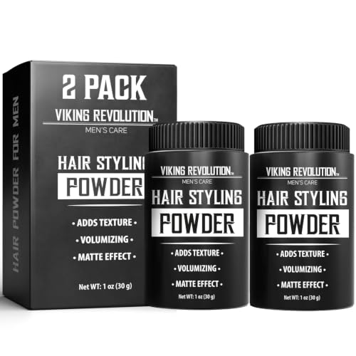 Image of Viking Revolution Hair Styling Powder for Men - Hair Powder for Men Easy to Apply Hair Texture Powder - Mattifying and Volumizing Mens Hair Powder Residue Free Texturizing Powder (1oz, 2 Pack)