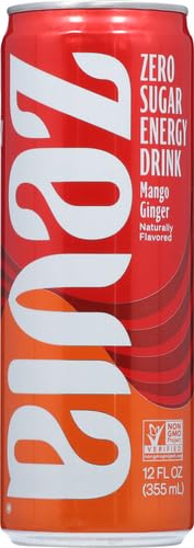 Zevia, Drink Energy Mango Ginger, 12 Fl Oz (Pack of 2)