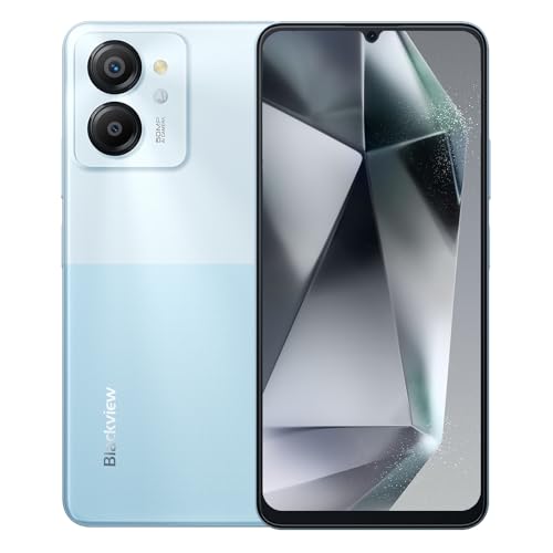 Blackview Color 8 Unlocked Smartphone, 16GB+256GB/2TB, Android 13, 6.75" HD+ Display, 50MP Camera, Focus Mode/Game Mode, Dual SIM, Fingerprint/Face ID (Blue)