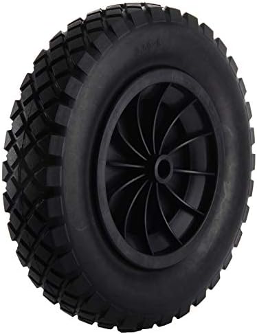 Trintion 14" Wheelbarrow Wheel 3.5-8 PU Puncture Proof Solid Wheel Heavy Duty Replacement Tire for Garden Trolley Barrow Go Cart Trailer Truck (Black)