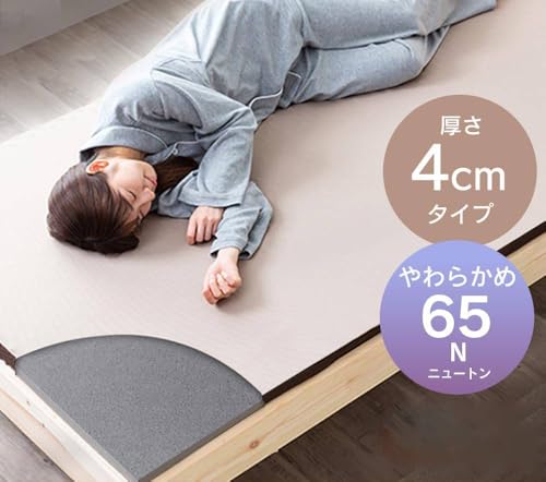 低反発マットレス シングル 厚さ 4cm 高密度ウレタン 通気性良好 リバーシブルカバー付き 圧縮梱包 [3]