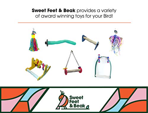 Sweet Feet and Beak Superoost Manzanita Pumice Pedicure Perch - Patented Bird Perch Keeps Nails and Beak in Top Condition - Imitates Birds' Life in The Wild - Non-Toxic, Easy Installation - X-Small