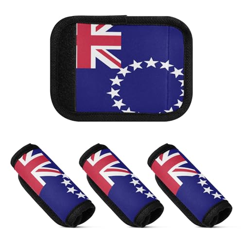 2 fundas decorativas de neopreno para maletas, maletas, bolsas de viaje, Bandera de las Islas Cook, one sizex4