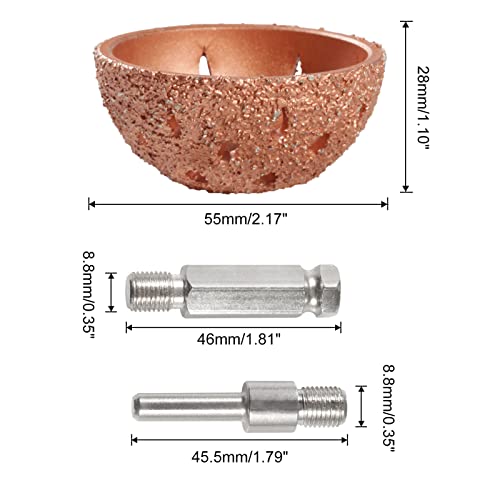 Image of SPEEDWOX 55mm Tire Buffer Wheel Bowl Type Grinding Head Tungsten Steel Tire Repair Tool with 2 Pcs Linking Rod Adapter, for Tire Repair Grinding Pad Grinder Power Tool Accessories