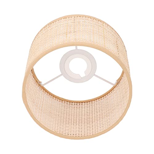 Marhynchus Vintage Rattan Lampenschirm E27 E14 Lampenfassung Geflochtener Korb Kronleuchter Hängetisch Bodenleuchte Abdeckung
