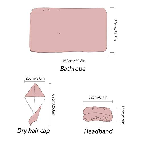 Nander Elegant Rose Gold Leopard Pattern Women 3Pcs Bath Towel Wrap & Dry Hair Cap Adjustable Closure Shower Robes,Soft Absorbent Quick Drying For Spa,Beach,Shower #TOP5