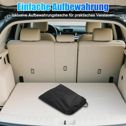 WODHMIEY Auto-Rücksitzverlängerung, Faltbare Rücksitzmatratzenverlängerung Aus Flanell, Tragbare Erweiterungsplatte Für Camping Und Schlafen, Universal Für SUVs, MPVs Und Kompakte Fahrzeuge Schwarz