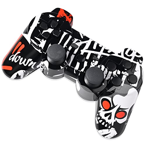 Drimoor 2 Pack Wireless Controller For Ps3 - Water Transfer Printing Gamepad Joystick Remote Compatible With Ps3 Game Console #TOP2