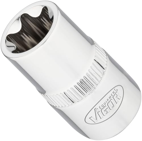 ViGOR V2196N Socket Spanner Insert T 1/2 E18, 1/2 Inch (12.5 mm) Square, E Profile, Length 38 mm, High-Quality Drive for Precise Work