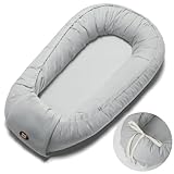 Baby Lounger Pillow, Adjustable Baby Lounger for Newborn 0-24 Months, Breathable & Soft Infant Lounger, Tummy Time Baby Lounger for Home and Travel, Baby Girls & Boys Babies Stuff, Grey
