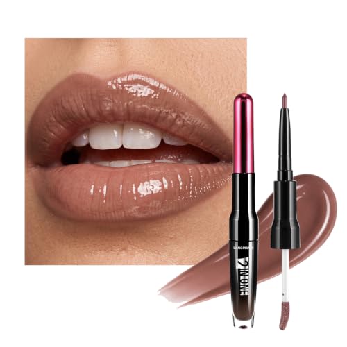 Image of LANGMANNI 2-in-1 Lip Liner & Gloss Duo,Shade 05 Soft Rose Mauve