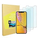 Screen Protector Japan Tempered Glass for iPhone XR[Anti Blue Light] Anti-Glare Protective Screen Film Shield Cover Saver iPhone XR[3D Touch][3pack] 2.5d/Full Coverage/Case Friendly/Focuses