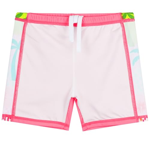 TFJH E 2PCS Girls Short Sleeve Rash Guard Sets Kids Swimsuits UPF 50+ Bathing Suit 455 Pink Coco Tree 12A