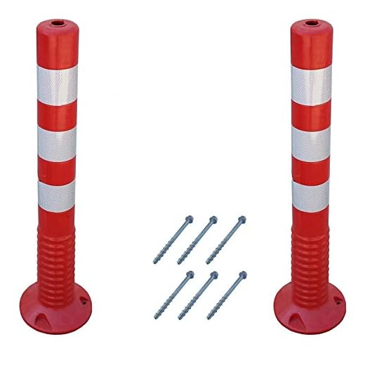 SNS SAFETY LTD Bolardo de Tráfico Flexible 75 cm, de Plástico, Rojo (2 Piezas)