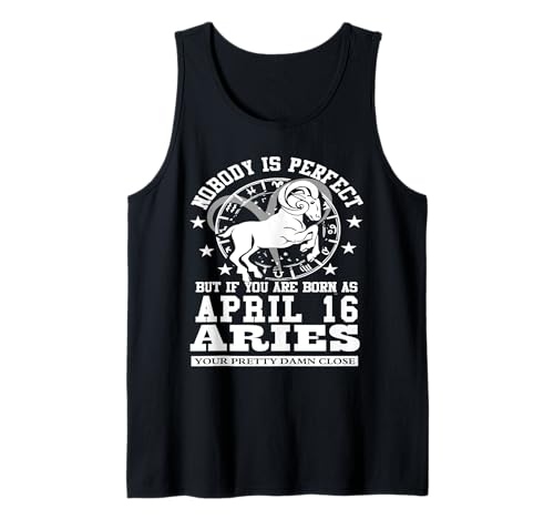 Aries Signo Estelar Abril 16 Horóscopo Astrología Divertido Cumpleaños Camiseta sin Mangas