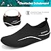 Sixspace Badeschuhe Damen Herren Wasserschuhe Schwimmschuhe Männer Frauen Strandschuhe Barfußschuhe für Strand Pool Meer Wassersport(487 Schwarz，39 EU)
