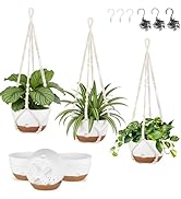 Mkono Set of 3-10 Inch Hanging Planters for Indoor Plants with Self Watering, Outdoor Hanging Pla...