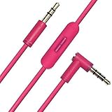 Studio3.0 Cable Replacement Coiled Audio Cord 3.5mm & 6.35mm Wire Compatible with Beats by Dr.Dre Solo3 Solo2 Solo HD Studio2 Studio Pro/Detox Mixr Executive Headphones and Pill2.0 Speaker (Pink)