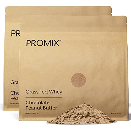 Image of ProMix Nutrition Whey Protein Powder, Chocolate Peanut Butter - Grass-Fed & 100% All Natural - Post Workout Fitness & Nutrition Shakes, Smoothies, Baking & Cooking Recipes - 2.5 Pound (Pack of 2)