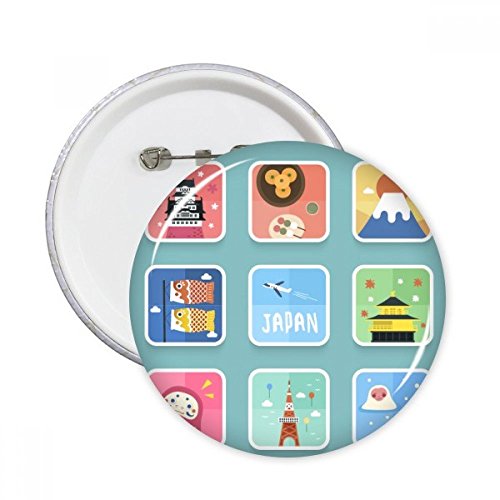 Badge Japonais Voyager rond XXL en lot de 5 pour customiser les vêtements
