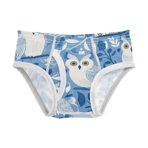 KLL Owl Blue Little Boys Pure Cotton Underwear Briefs Breathable Children Undies