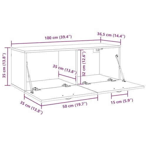 Armario de pared de madera de 100cm para almacenamiento 3