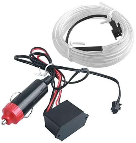 Sulfar 5m Auto Car Neon LED Panel Gap String Strip Light, Glowing Wire/El Wire Lamp, Cold Strobing for Automotive Interior Car Decor Decorative Atmosphere LED Light with Adapter (Red)