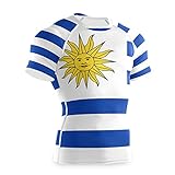 camiseta uruguay 2018 rusia 85% poliéster, 15% elastano. Magnesis Camiseta de compresión de manga corta para hombre de la bandera de Uruguay
