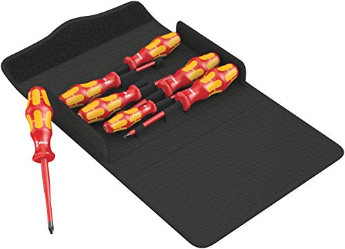 Wera 05136013001 Kraftform 100 is/7 Set 1 Screwdriver Set Kraftform Plus Series 100. Partly with Reduced Blade Diameter, 7 Pieces