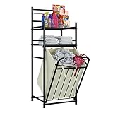cesta negra zara Almacenamiento de clasificación de varias capas: 2 niveles de bastidores de almacenamiento y 1 bolsa de oxford de 1 gran capacidad le brindan mucho espacio de almacenamiento. No solo puede organizar ropa y colchas sucias, sino también almacenar juguetes para niños, libros, artículos de tocador, etc.