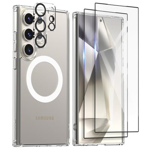 Coque transparente Galaxy S24 Ultra compatible MagSafe anti-choc
