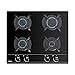Teka | Placa Cristal Gas de 60 cm con mandos frontales ergonómicos de gas butano | GBC 64000 KBB | Cristal negro | 11 x 60 x 51 cm