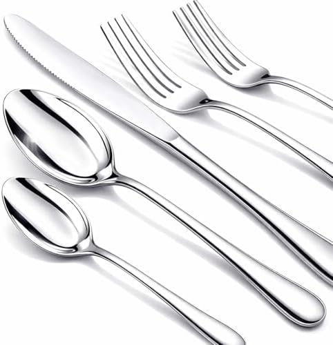 Silverware Set, 40 Piece Stainless Steel Cutlery Sets for 8, Heav...