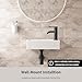 OCEALAGOON 18 x 10 White Porcelain Corner Rectangle Vessel Sink, Wall Mount, Modern, Small Bathroom Sink, 17.7W x 9.6D